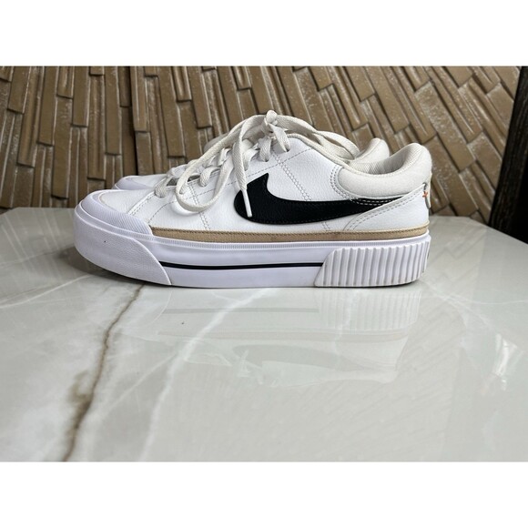 NIKE WOMEN COURT LEGACY LIFT PLATFORM SNEAKERS Shoes Sz 9 DM7590-100 - Picture 4 of 12